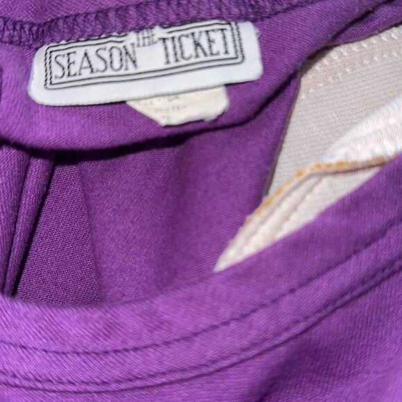 Vintage 80’s Purple Geometric Bold Shoulder T-Shirt Women’s Size MP - Picture 11 of 12